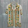 2024 Summer European & American Trendy Men's Color Block Print Shirt & Shorts Set