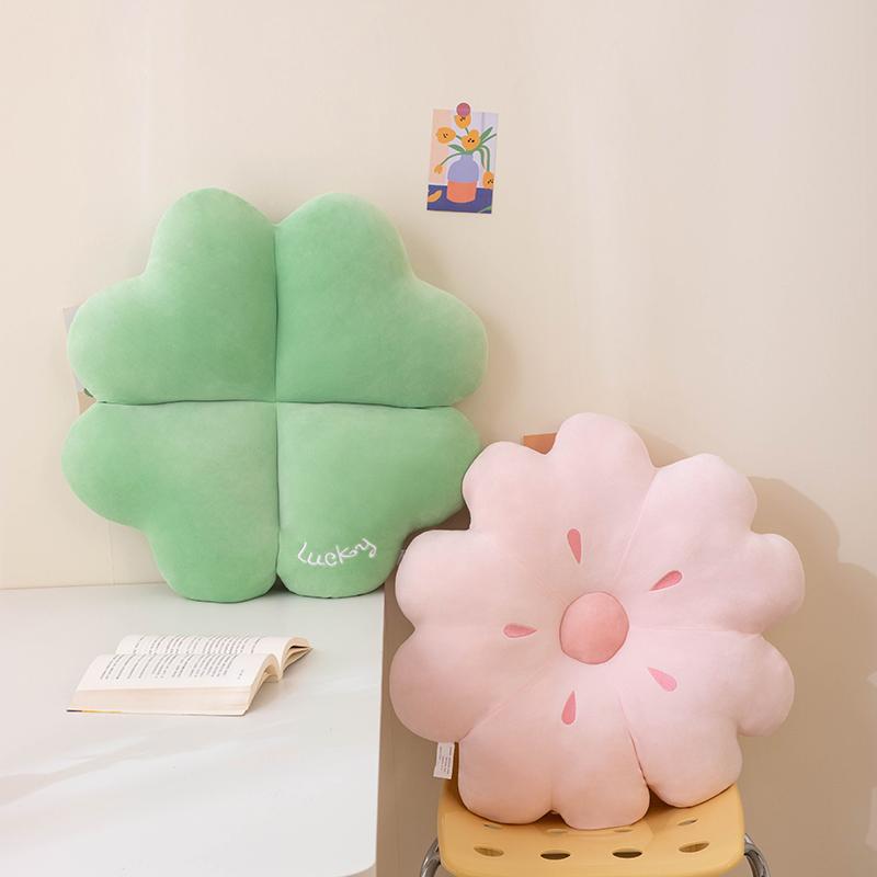 45/65CM Ornamental Four-Leaf Clover SakuraPlush Pillow Ultra Soft Plush Seat Cushion Flower  Floor Mat Sofa Home Car Decor