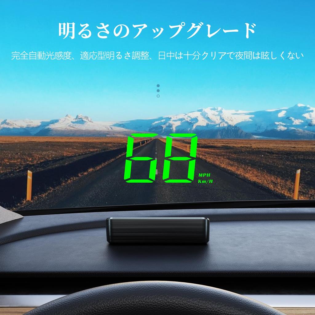 Wiiyii HUD GPS rychloměr do auta, head up displej, digitální rychloměr do auta, hodiny do auta, vhodné pro všechna vozidla