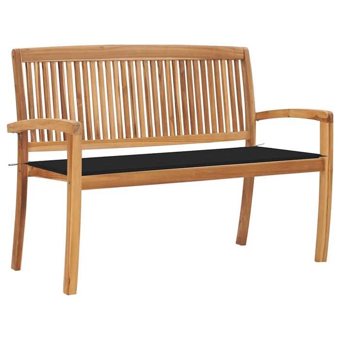 VidaXL Banc de Jardin Empilable et Coussin Banc de Patio Meuble de Jardin Banc de Terrasse Meuble d'Extérieur Parc 128,5 cm 3063286