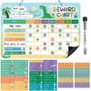 Reward Chart for Kids, Dinosaur Magnetic Behavior Chart for Kids at Home with 26 Chore Charts, 120 Magnetic Star Stickers Dry Erase Responsibility