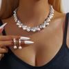 Elegant Pearl Necklace and Earrings Set: Versatile Four-Piece Wedding Jewelry with Tassel and Clavicle Chain