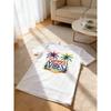European Size Women's Plus Size White Tropical Palm Tree & Summer Vibes Graphic T-Shirt - Relaxed Fit Round Neck Short Sleeve, Soft Stretch Fabric