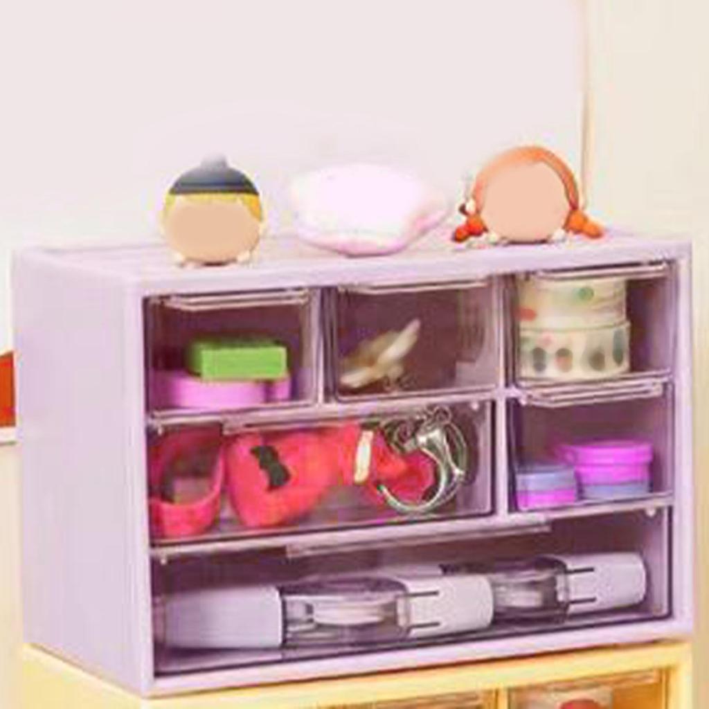 3 Katlı Masaüstü Çekmece Saklama Kutusu 6 Bölmeli Takı Güzellik Lens Küçük Eşyalar için Düzenleme Kutusu