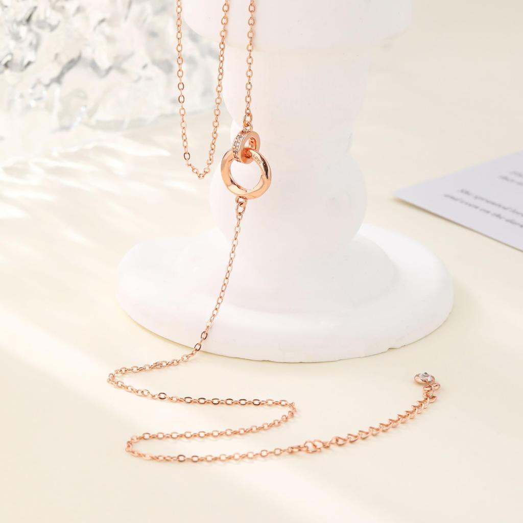 Necklace for Adjustable Pink Gift [Mesaro] Women, Zircon, Moebius, Hypoallergenic, Chain, Length, Zircon, Couple, Fashion, Sparkly, Popular, Stylish,