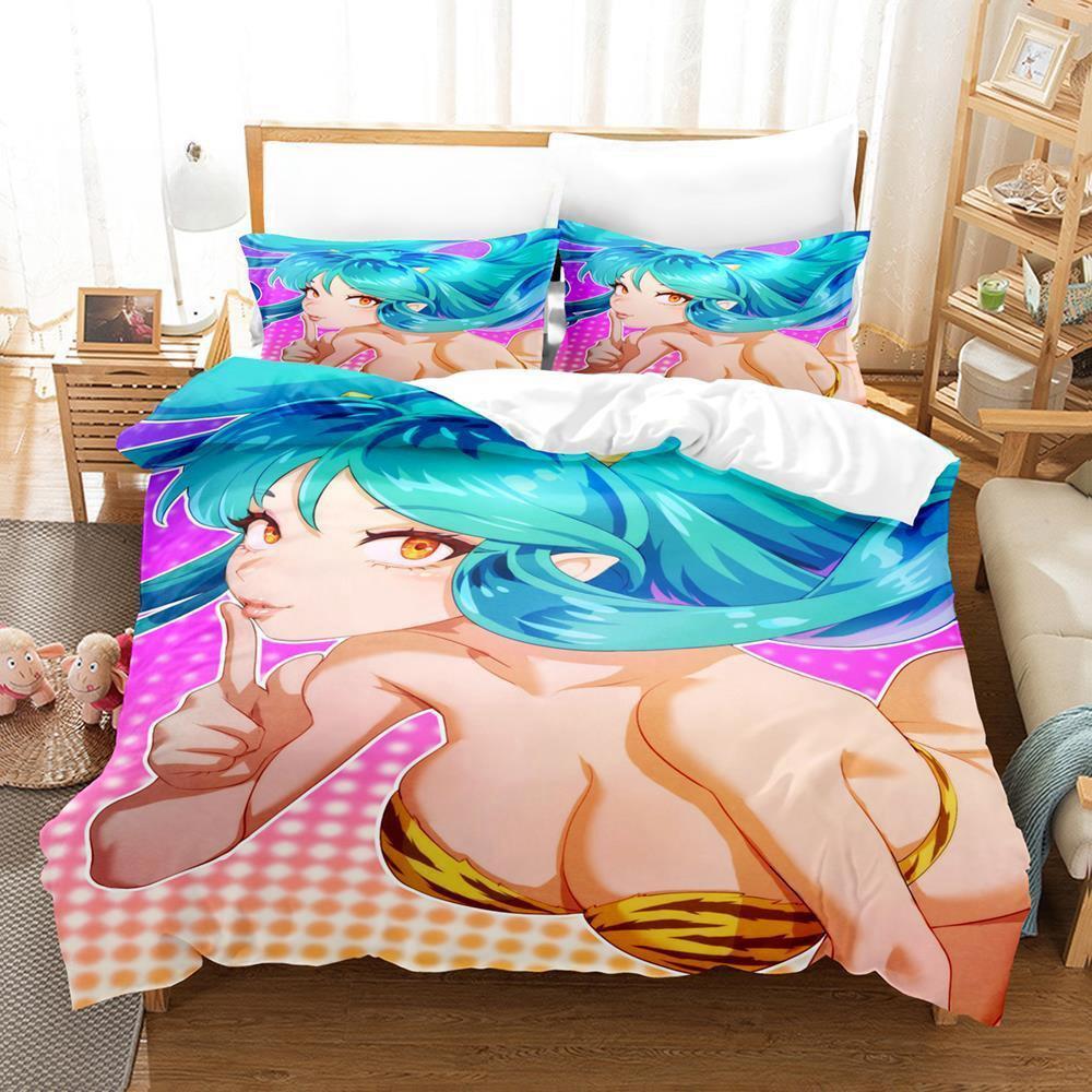 Urusei Yatsura Lum Bedding Set Single Twin Full Queen King Size Bed Set Adult Kid Bedroom Duvet cover Sets Anime Bed Sheet Set