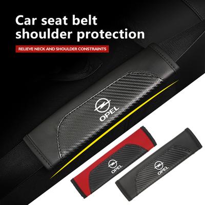 Leather Car Safety Seat Belt Strap Shoulder Pad Accessories For Corsa Mokka Astra Cascada Adam Insignia Meriva Vectra