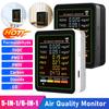 6 In 1 Air Quality Monitor Multifunctional Formaldehyde TVOC PM2.5 PM10 Carbon Dioxide CO Tester Air Detector for Indoor Office