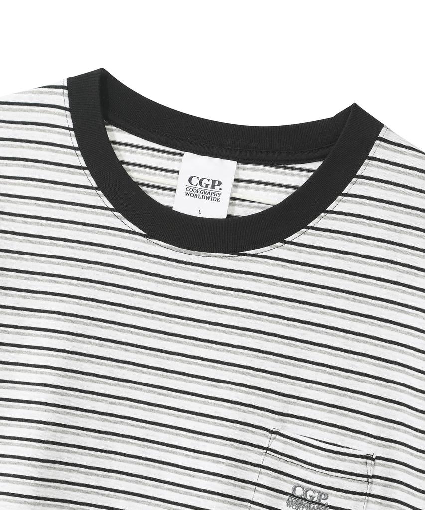CGP Pinstripe Mini Pocket Short Sleeve T-Shirt - Black