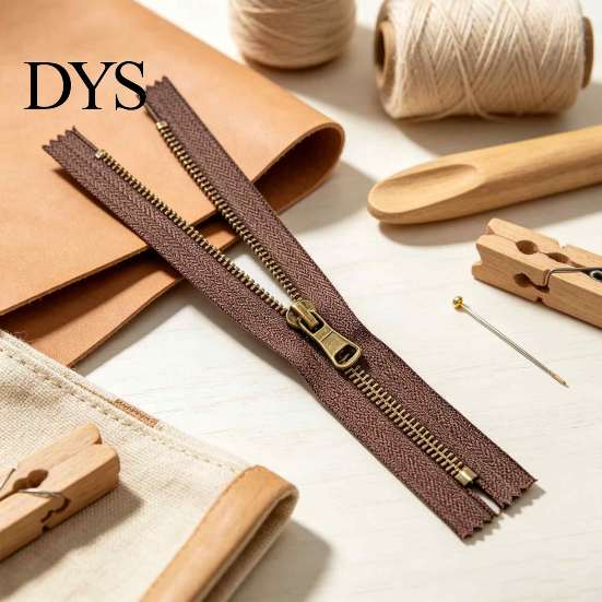 Y-Teeth Zipper 20Pcs Retro Bronze Closed-End Set, Heavy Duty Metal DIY Crafting Replacement, Non Separating for Sewing Handbags Pockets