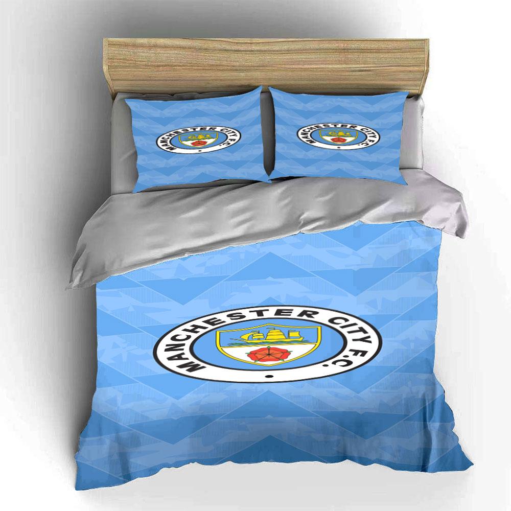 Manchester City FC Logo. Bedding Sets Duvet Cover Sets Duvet Covers Pillowcases(1*Duvet Cover 2*Pillowcases Without Duvet Insert)