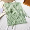 Korean green polka dot silk scarf female atmosphere thin neck streamer high-end long yarn small scarf accessories