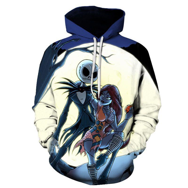 Nightmare Before Christmas Hoodie Pullover Sweatshirt Jack Sally Tops Unisex
