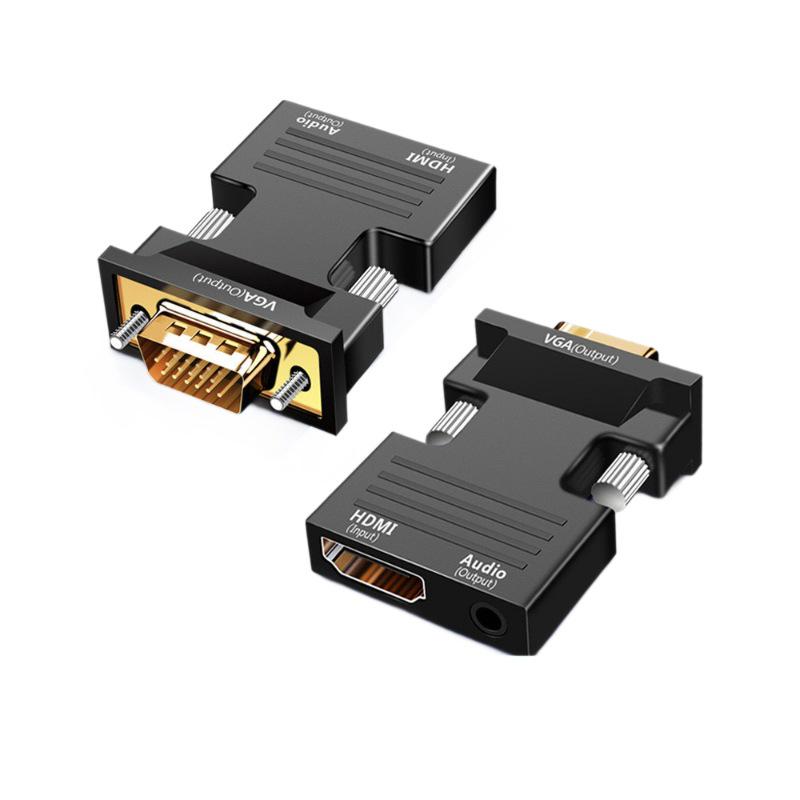 HDMI to VGA Converter with Audio for HD Video, Computer, Set-Top Box, Projector, TV, and Monitor