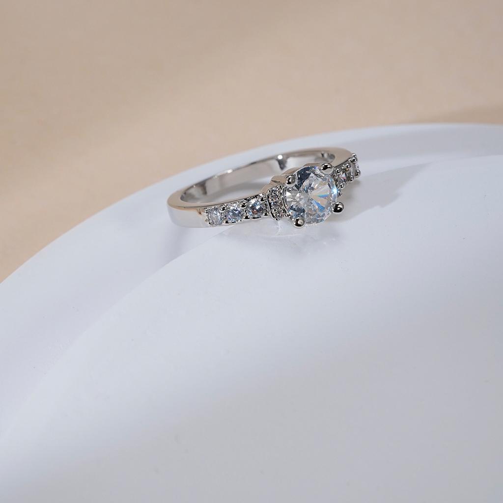 Bright Hand Jewelry Inlaid Ring Zircon Tail Ring Silver Jewelry Ring Female