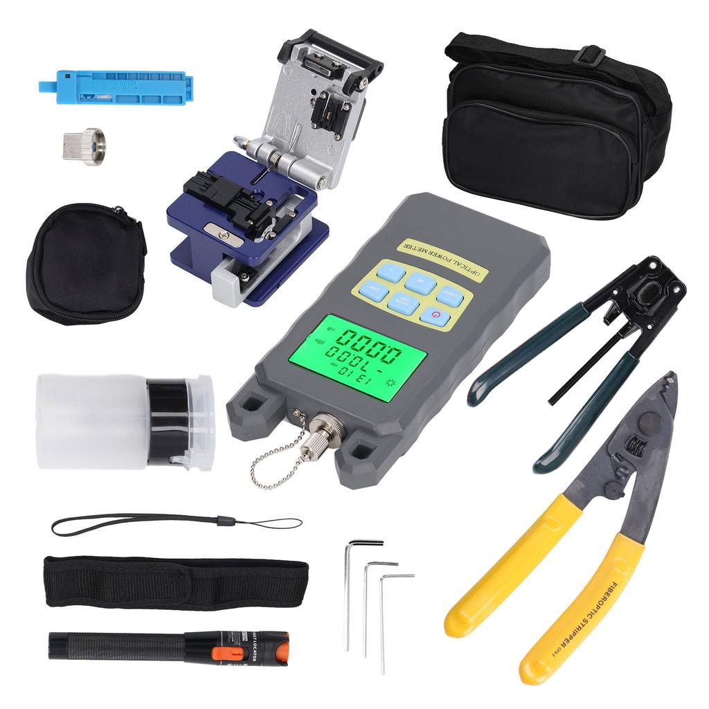 15 szt. Zestaw narzędzi do światłowodów 3 w 1 Uchwyt Gilotyna do światłowodów Interfejs 2,5 mm OPM VFL FTTH