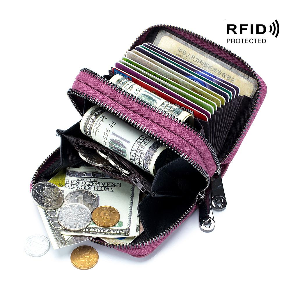 Double Lado Card Position Women's Card Bag, New RFID Anti-scan Gender-neutral Unisex Change Bag
