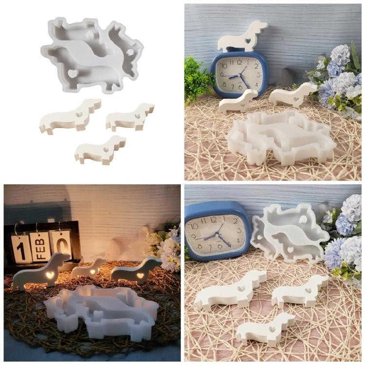 Dackel Hund Silikon Kerzenformen für Kerzen Seifenherstellung Schokolade Fondant Formen für Süßigkeiten Desserts Kuchen Schokolade