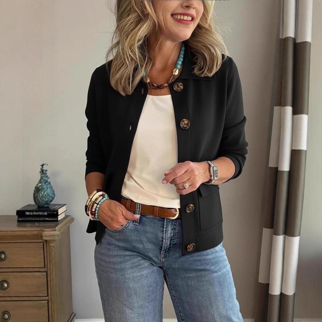 Women's Fleece Short Coat Lapel Single Breasted Versatile Outerwear for Autumn Winter