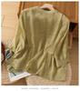 Plus Size Women Summer Loose Vintage O-neck Shirt Cotton Linen Casual Shirts Office Lady Tops