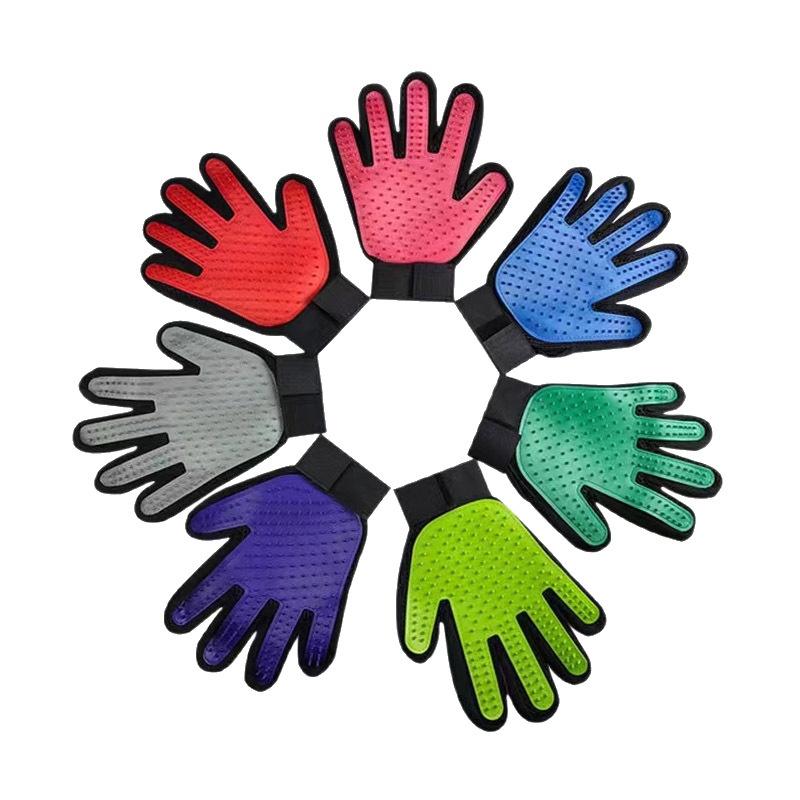 Cat & Dog Petting Grooming Glove with Five-Finger Massage Hair Removal for Bathing and Shower