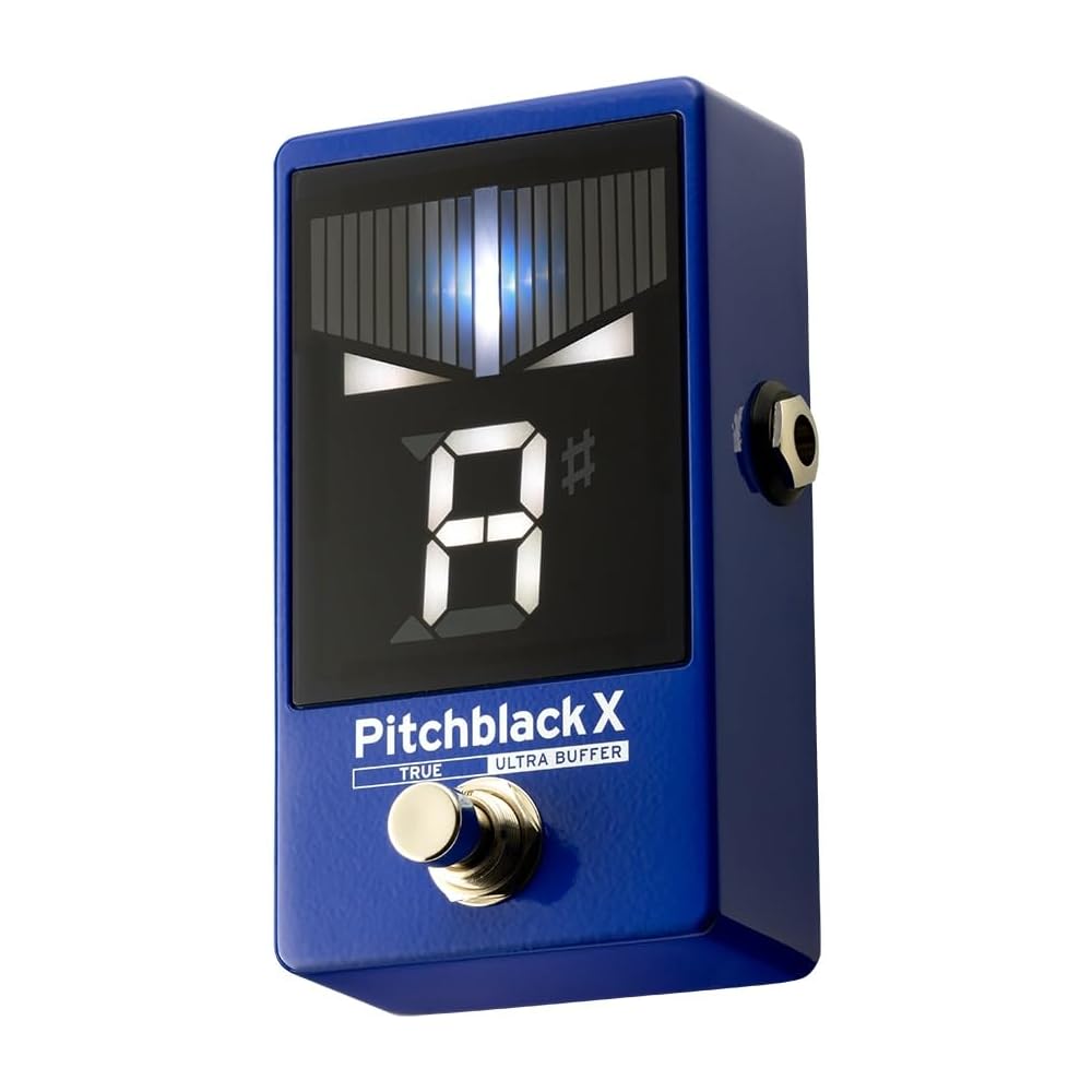 KORG Pitchblack X Pedal Tuner for Guitar/Bass, ±0.1 Cent High Accuracy, Ultra Buffer, True Bypass, DC Out, Strobe Tuning, Blue (PITCHBLACK PB-X BL)