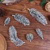 20Pcs Christmas Tree Decoration Artificial PE White Flocking Pine Branches Festive DIY Home Party Ornaments Aesthetic Room Decor
