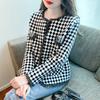Checkered Autumn Fragrance Celebrity Style Coat for Women's Short Small Versatile Luxury and Elegant Style Thousand Bird Grid Red