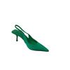 2025 spring new pointed thin heel middle heel single shoes empty bag head sandals high heels green women's shoes