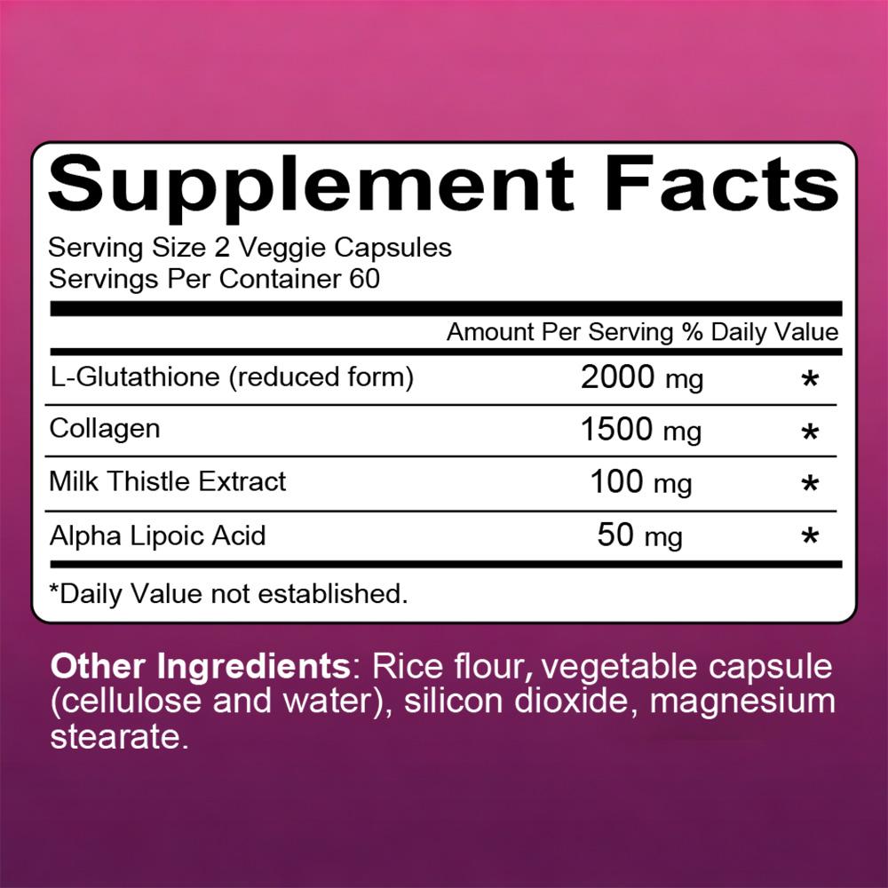 Glutathione Collagen Antioxidant Anti-Aging Whitening 120 Capsules