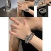 Trendsetting Snake-shaped Alloy Zircon Bracelet For Women Fashionable And Edgy
