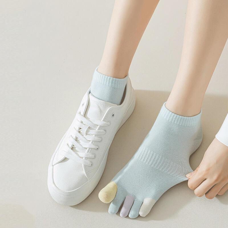 Haruyang Women s Anti-odor Toe Socks Candy 6-Pair Set 6 sets of 1 pair of each color
