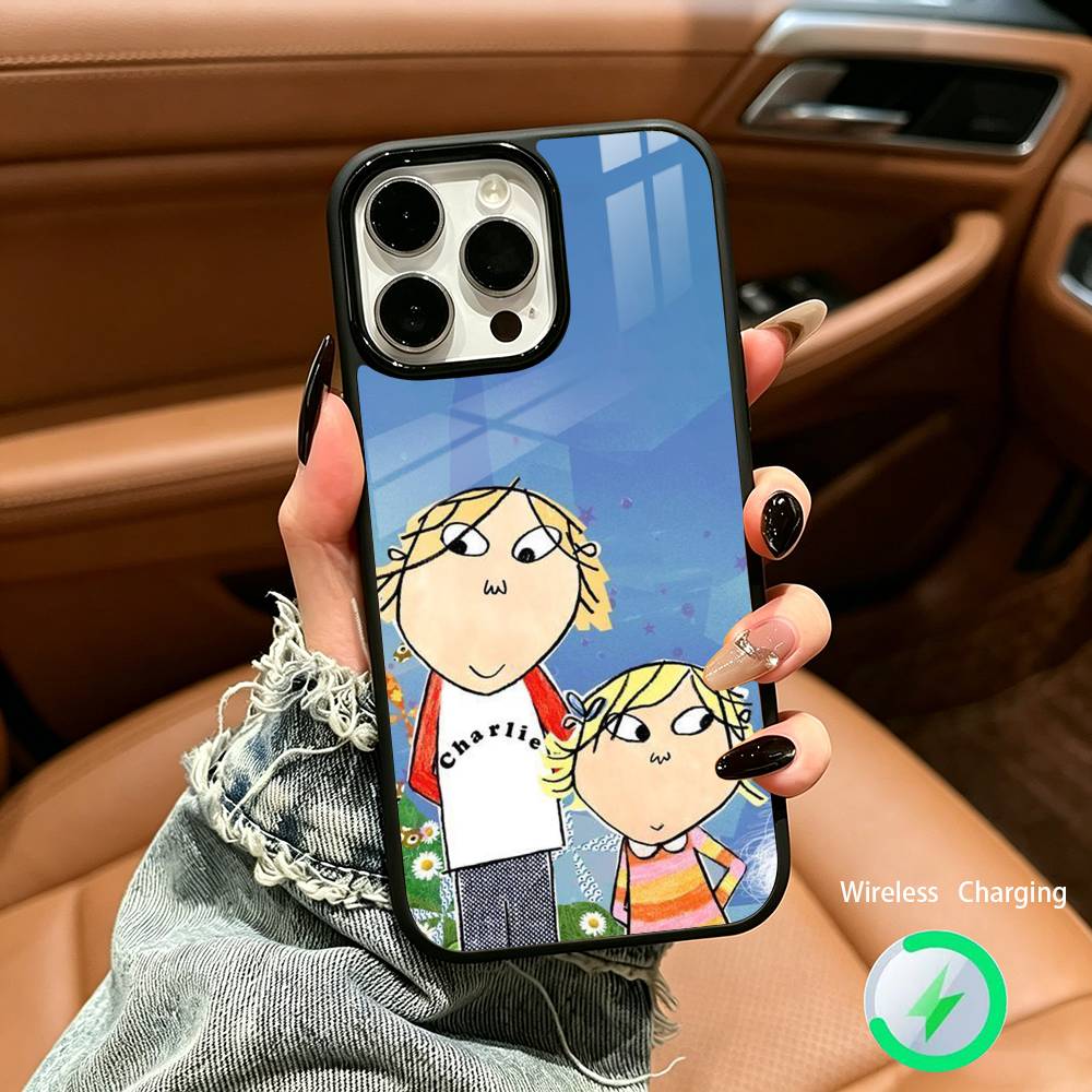Animation Charlie and Lola For IPhone17 16 15 14 13 12 11 Plus Pro Max Plus Wireless Charger Phone Case