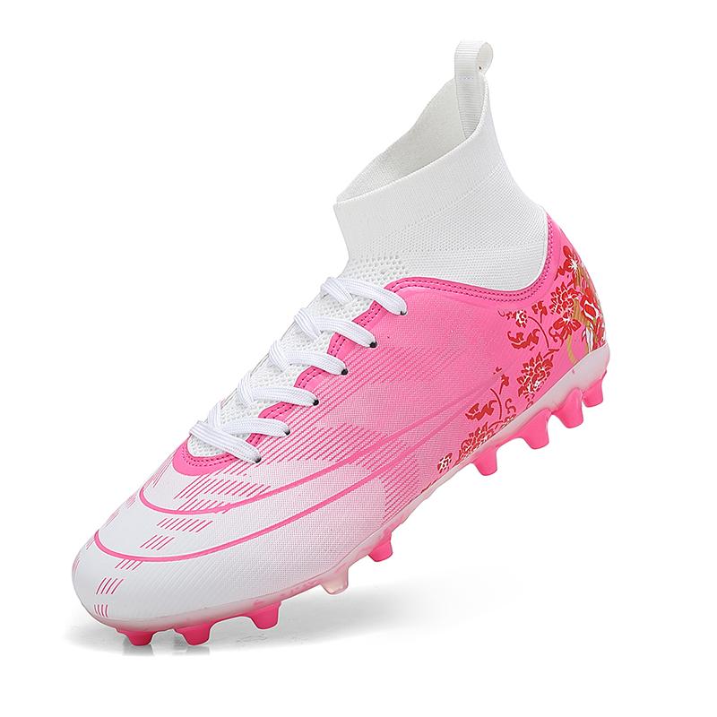 New  Football Shoes' Long Spike Grass Football Shoes Training Competition High Top Spike Athletic Shoes For Men