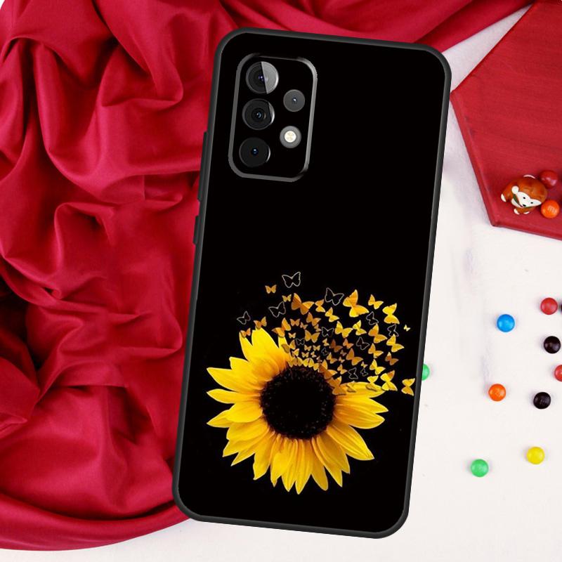 Beauty Yellow Sunflower For Samsung Galaxy A52 A32 A22 A54 A14 A16 A26 A36 A56 A55 A35 A05 A06 A15 A53 A33 A13 Case