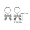 Fashion Dangle Earrings Small Hoop Earrings Sweet Cool Metal Bowknot Pendant Earrings Statement Jewelry for Women Girl