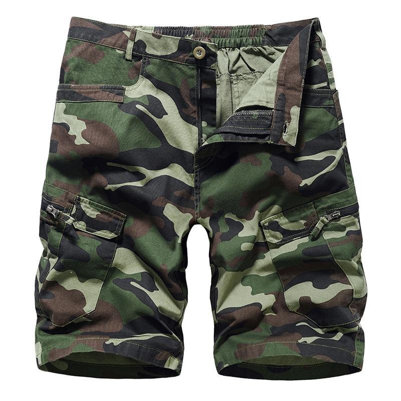 Men's Tooling Shorts European Size Camouflage Loose Large Size Casual Men's Five-point Pants