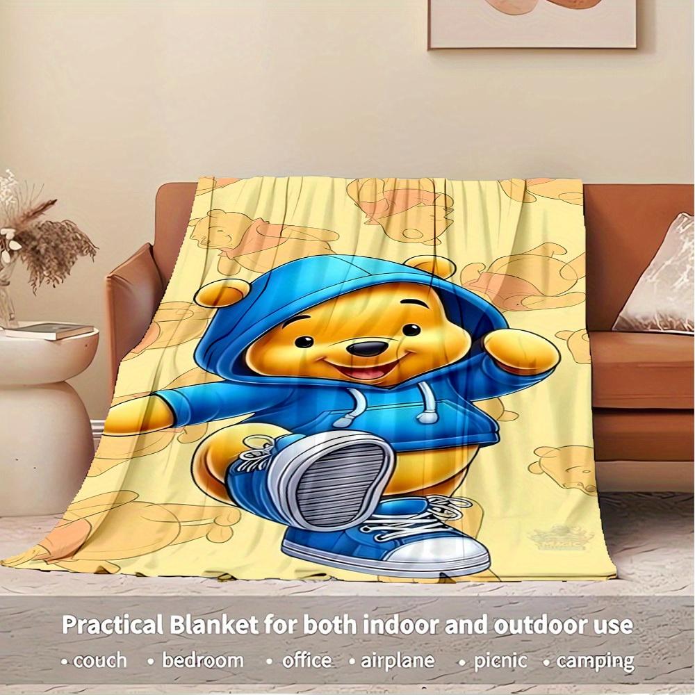 1pc flannel cartoon Winnie the Pooh pattern small bed blanket