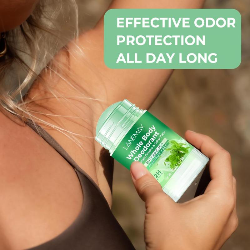 Whole Body Deodorant - Refreshing Mint Scent, Long-lasting Odor and Gentle Underarm Care - Nourishing The Skin and Staying Dry - 72 Hours of Fragrance