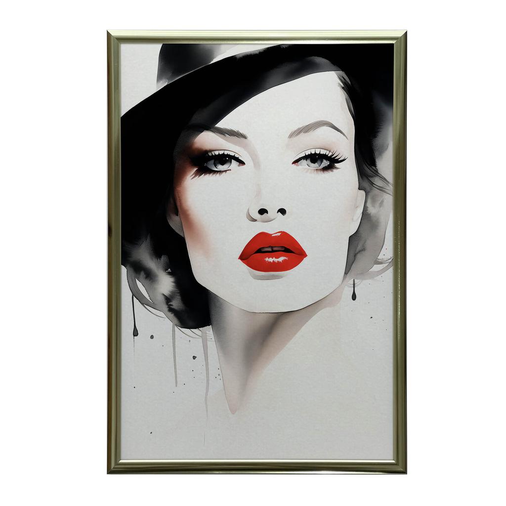 Portrait of Delicacy Portrait of Delicacy, 30X40 Cm, Gold Aluminum Frame, 230 Gsm Matte Paper
