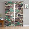 Camouflage Sheer Curtains for Living Room Decoration Window Curtains for Kitchen Tulle Voile Organza Curtains