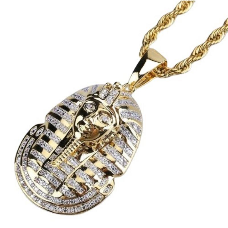European and American Popular Egyptian Pharaoh Portrait Pendant Selling Personalized Retro Men Necklace