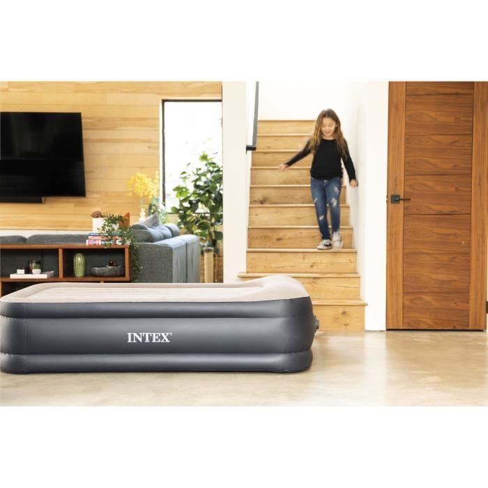 Lit D'appoint Gonflable - INTEX - 2 Personnes - 150 X 200 Cm - Ultra Plush - Fiber Tech Luxe