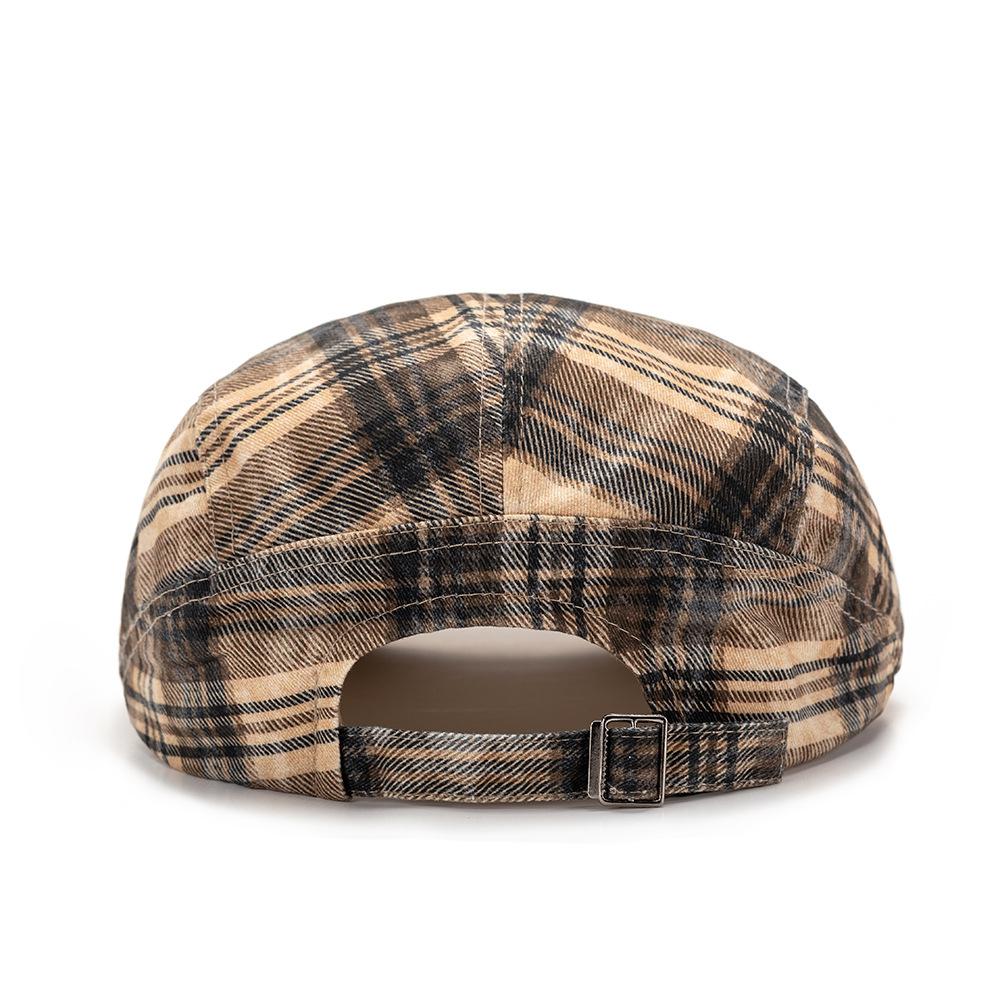British Style Contrast Color Plaid Beret Women's Spring Summer Paintsman's Cap Men's Peaked Cap