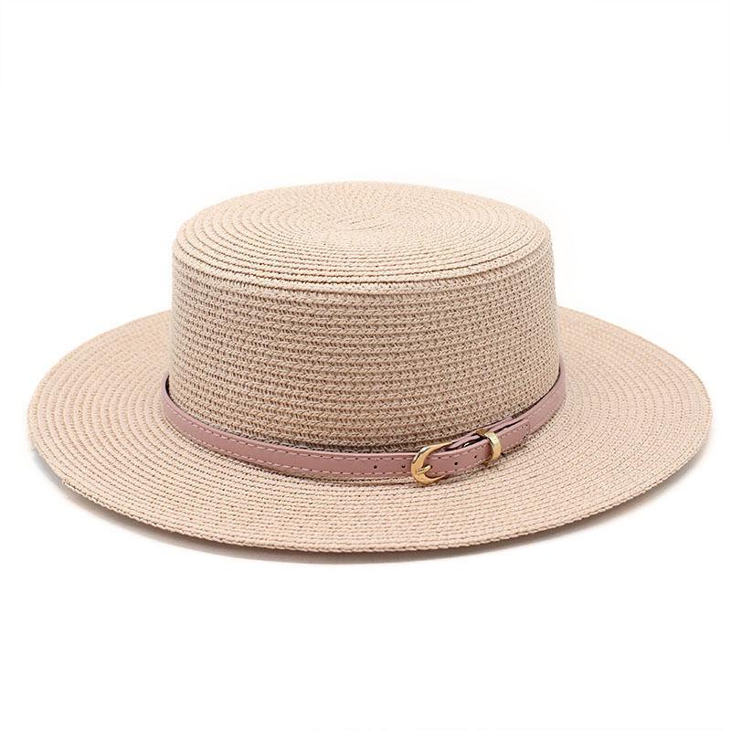 Small fresh Internet celebrity wide brim flat top top hat women's spring summer French sun beach visor
