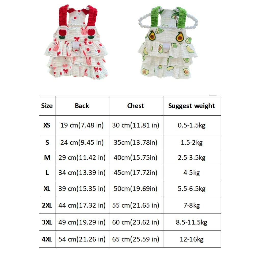 Cotton Dog Suspenders Dress Thin Breathable Summer Cat Clothes Puppy Princess Skirt Spring