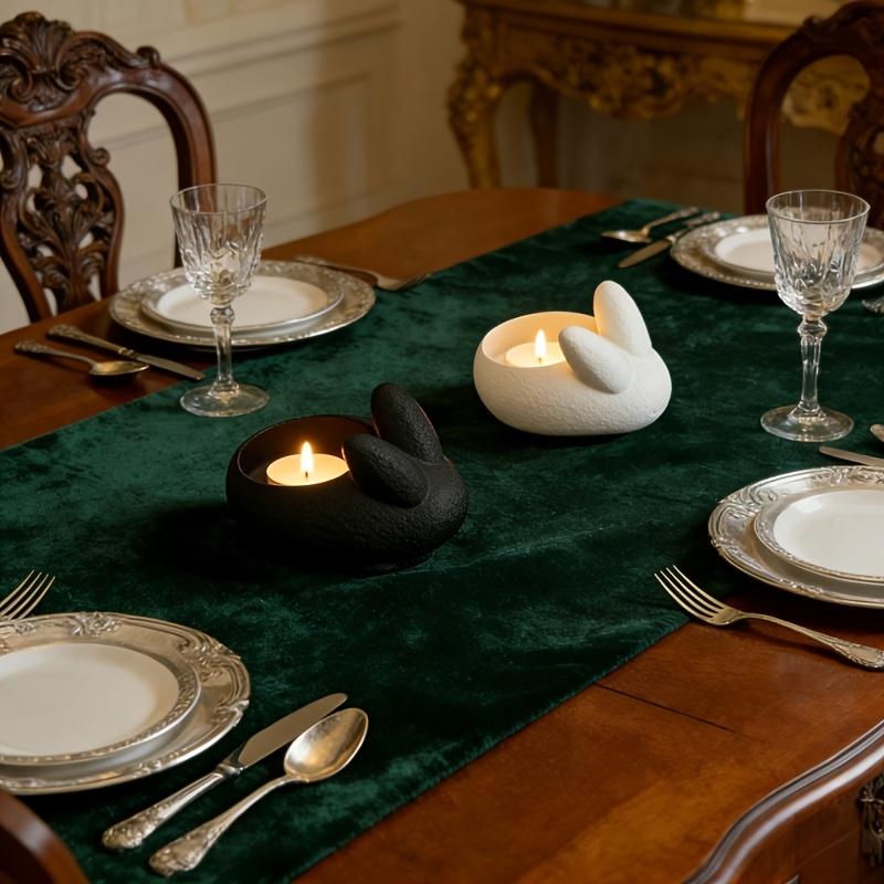 1/2 Piece Set with Random Color Rabbit-Shaped Candle Holder, 3D Printed Cute Easter Bunny Tea Light Holder, Craft Ornament,