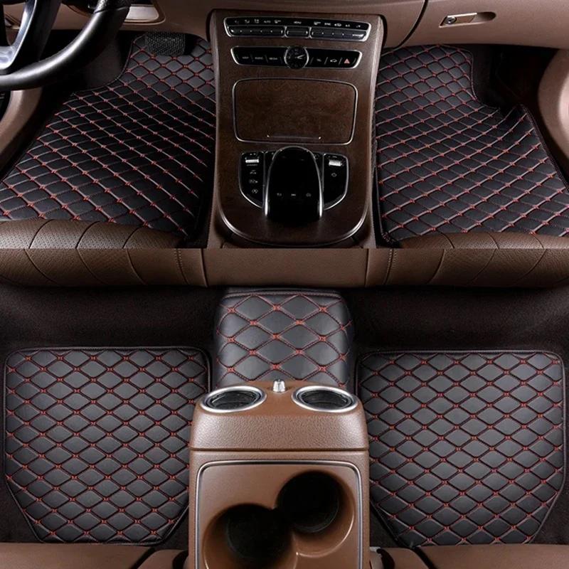 Universal 5 PCS Car Floor Mats PU Leather Waterproof Auto Foot Pad Protector Carpet Front and Rear Mats Set Auto Accessories