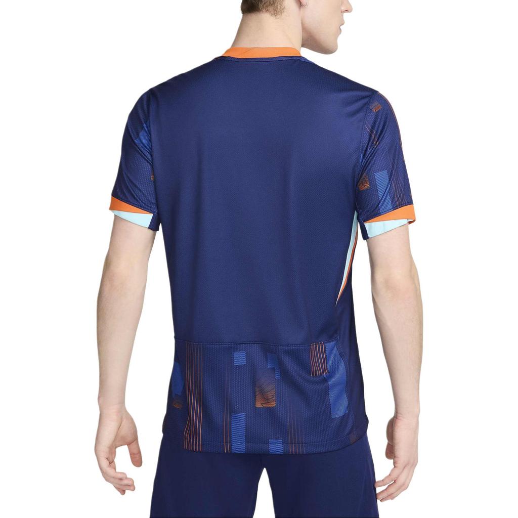 Nike Embroidered Logo Print Straight Fit Short Sleeve Soccer Shirt Men Tops Dark-Blue FJ1260-492