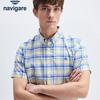 Navigare Men's Cooling Plaid Short Sleeve Shirt